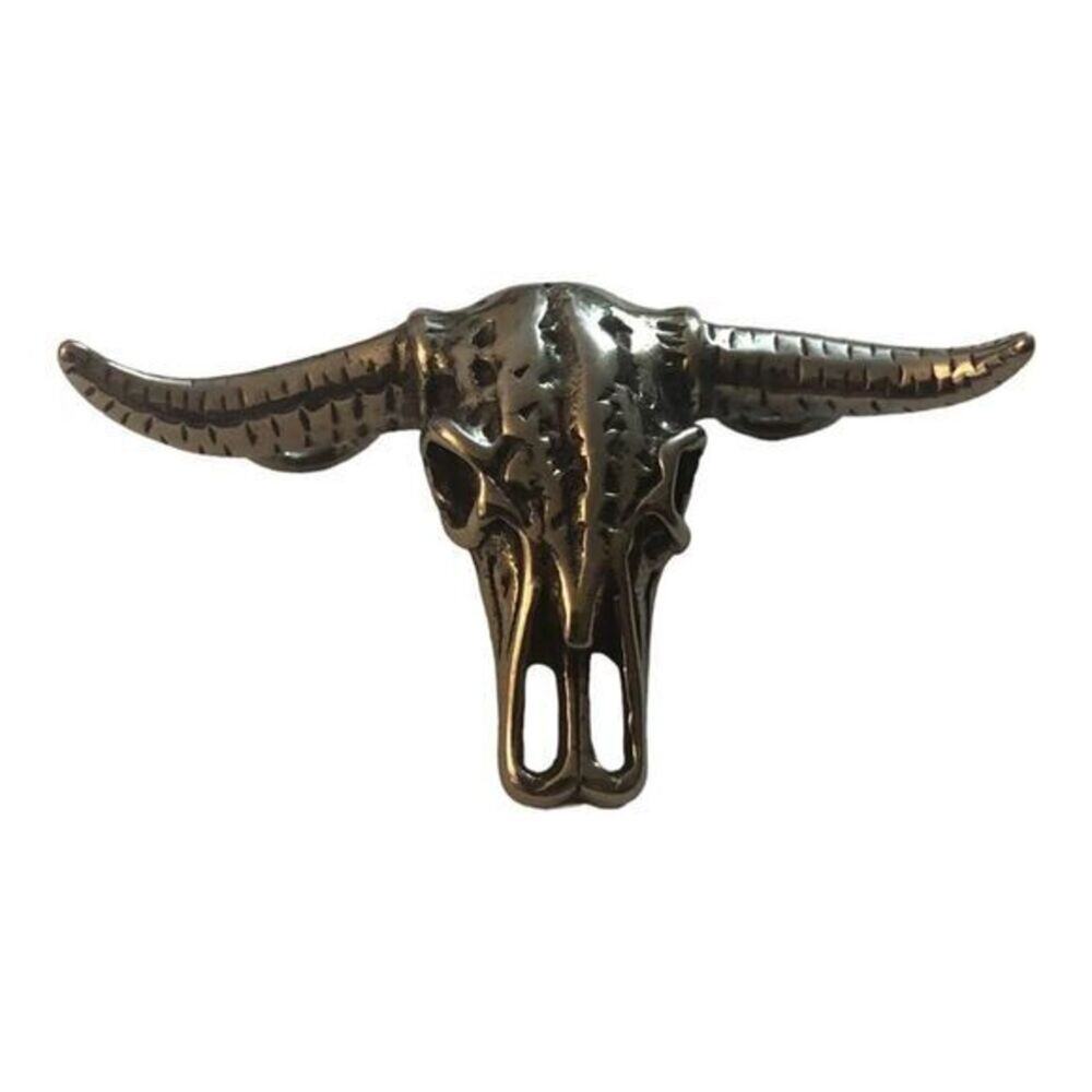 Men’s women’s 316L Stainless steel long horn skull pendant